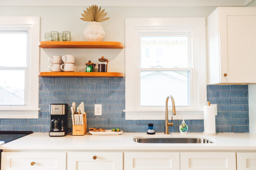 Clean cozy kitchen is historic beach cottage in Carolina Beach NC