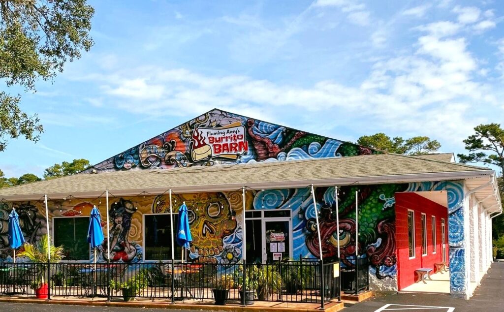 Flaming Amy's Burrito Barn is Located in Carolina Beach, North Carolina near the Historic Carolina Beach Boardwalk