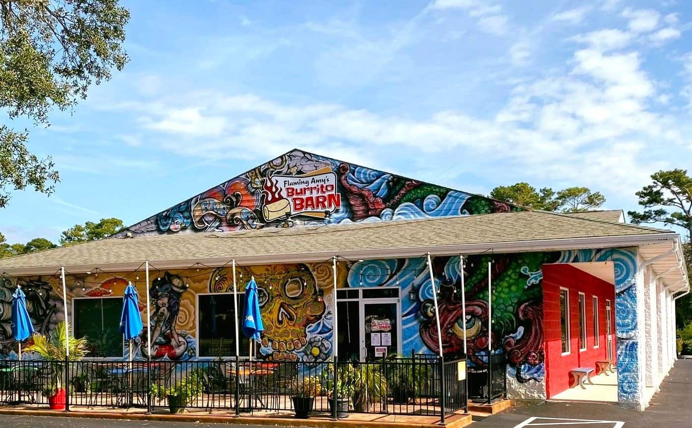 Flaming Amy's Burrito Barn is Located in Carolina Beach, North Carolina near the Historic Carolina Beach Boardwalk