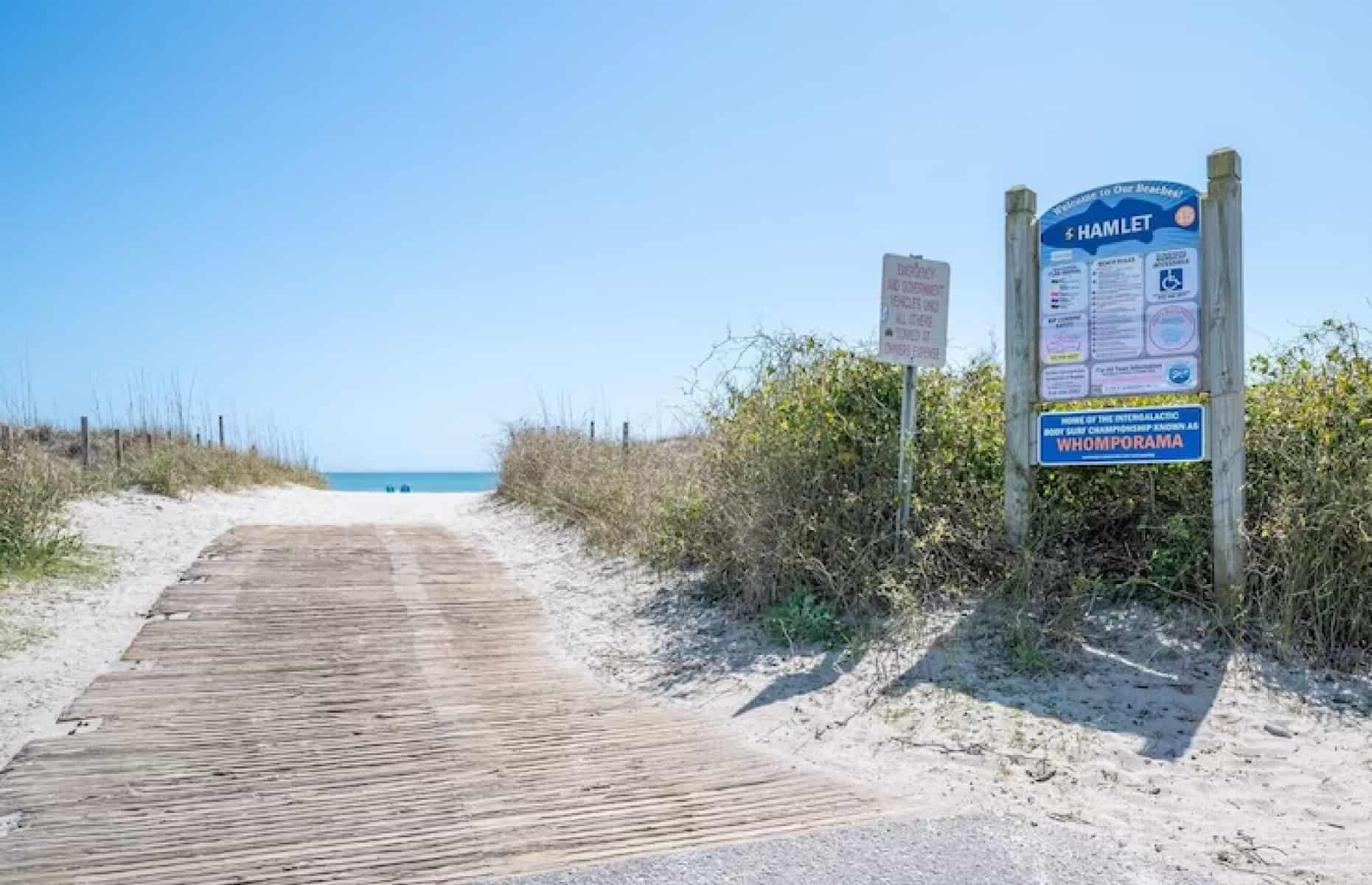 Hamlet Ave Public Beach Access is Located in Carolina Beach, North Carolina
