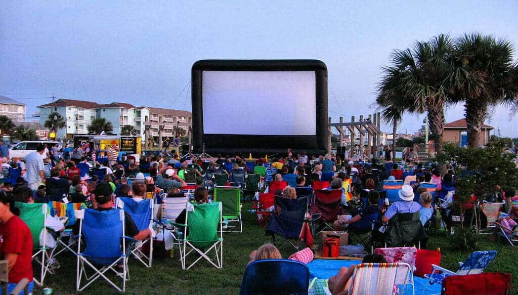 Summer Movies at the Lake Carolina Beach North Carolina - Coastal Beach Cottages One Block from the Carolina Beach Lake