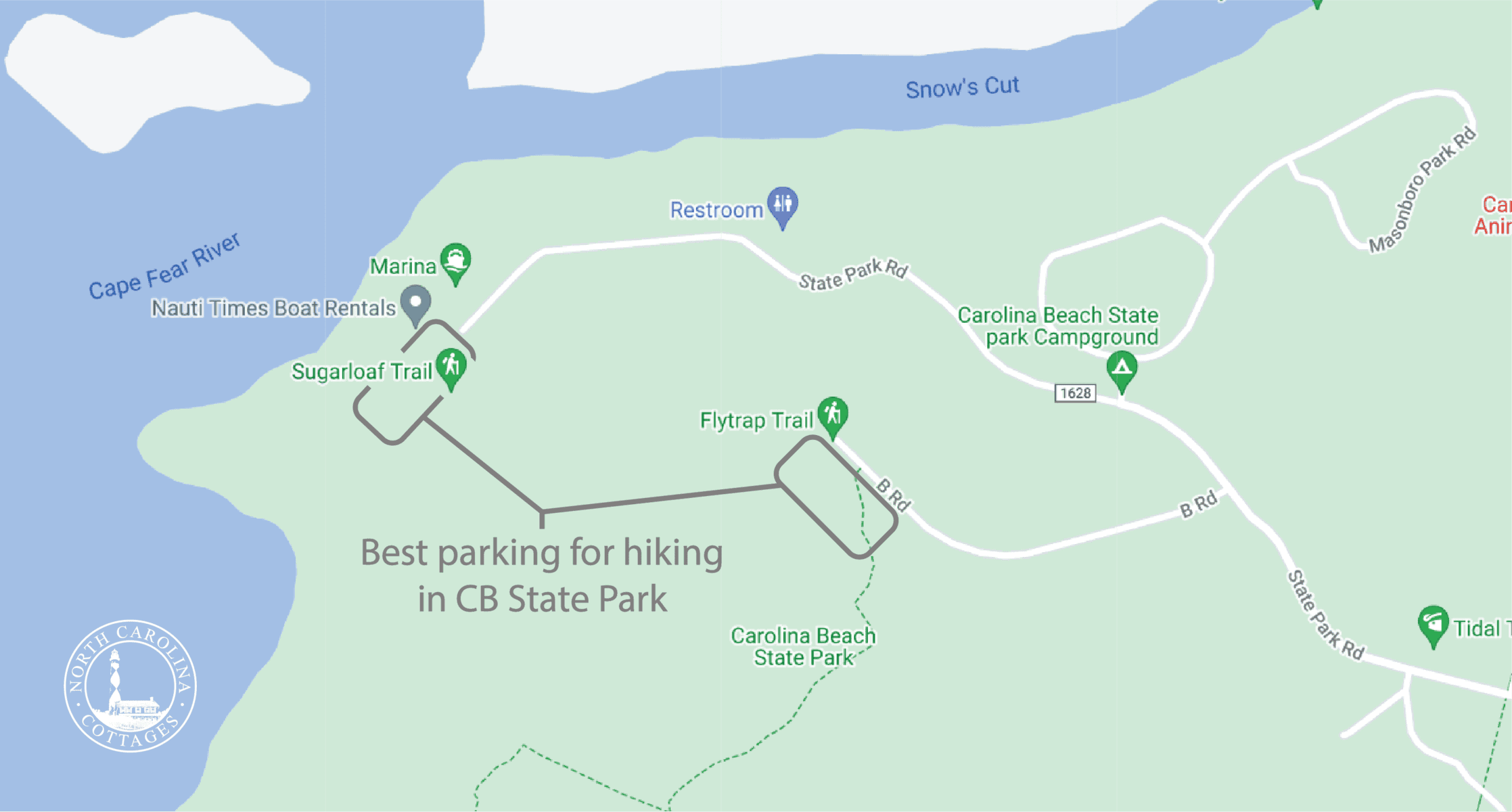 The Best Parking Available in the Carolina Beach State Park