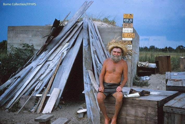 The Fort Fisher Hermit lived off the marsh and land in Fort Fisher North Carolina Federal Point in a World War ll bunker
