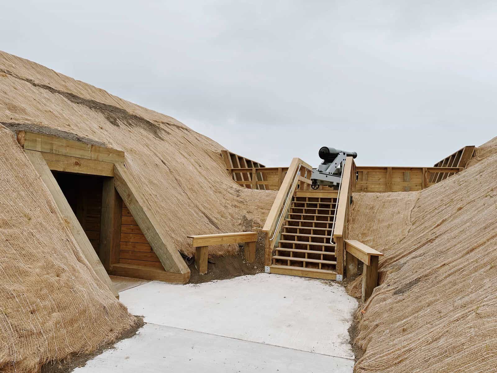Climb to the Top of the Earthworks with your Family and Explore the Cannons at Fort Fisher North Carolina - Live Civil War Reenactments Every Year