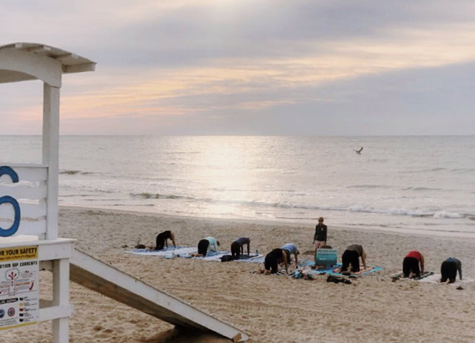 Enjoy yoga and a sunrise in Carolina Beach and Kure Beach NC