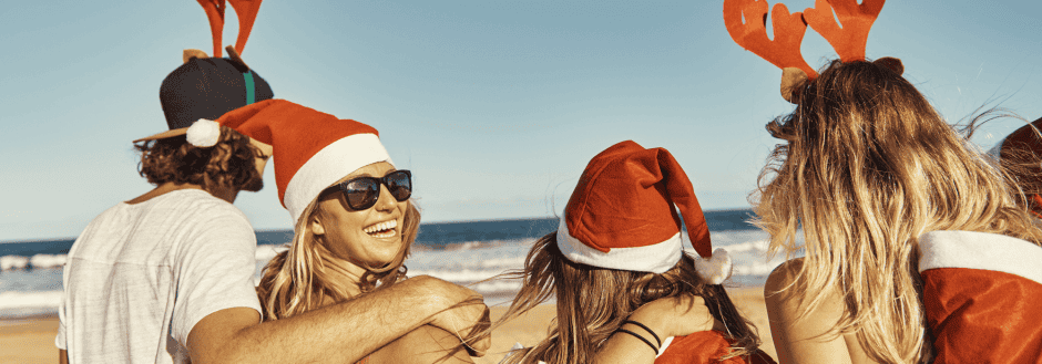 Friends and Family at the Beaches of North Carolina During Christmas Holiday Season - Carolina Beach and Kure Beach NC