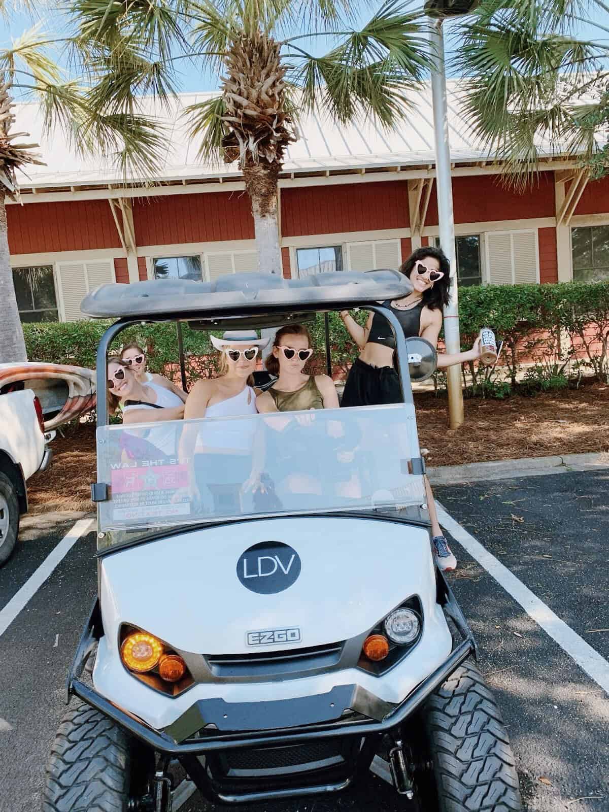 Girls trip rent a golf cart in Carolina Beach and Kure Beach NC